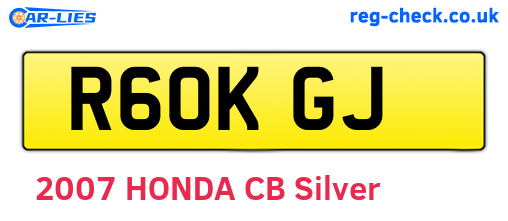 R60KGJ are the vehicle registration plates.