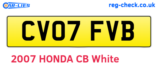CV07FVB are the vehicle registration plates.