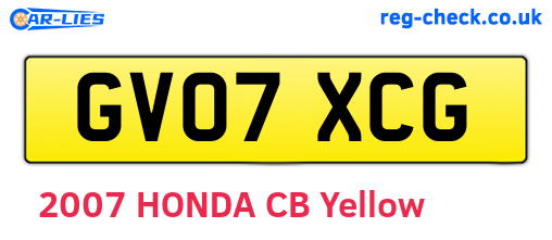 GV07XCG are the vehicle registration plates.