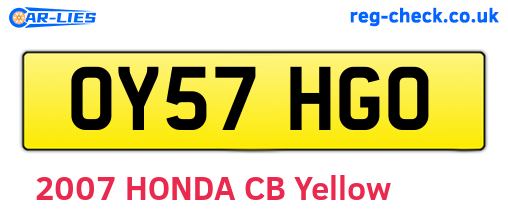 OY57HGO are the vehicle registration plates.