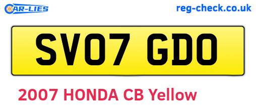 SV07GDO are the vehicle registration plates.