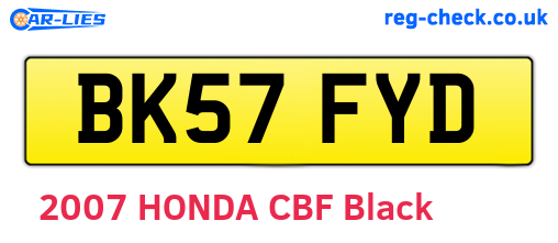 BK57FYD are the vehicle registration plates.