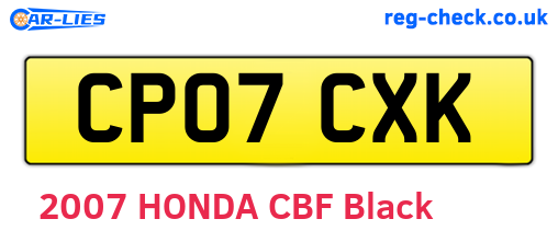 CP07CXK are the vehicle registration plates.