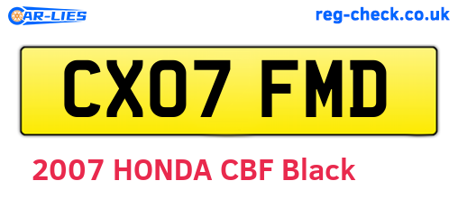 CX07FMD are the vehicle registration plates.