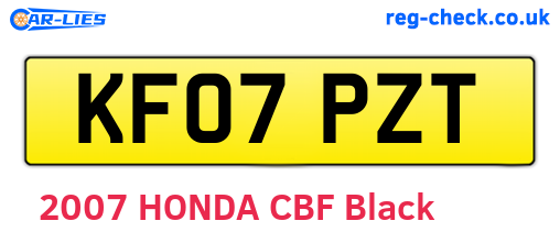 KF07PZT are the vehicle registration plates.