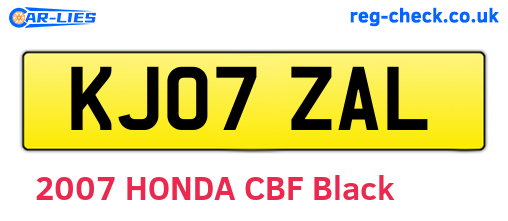 KJ07ZAL are the vehicle registration plates.