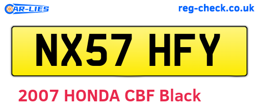 NX57HFY are the vehicle registration plates.