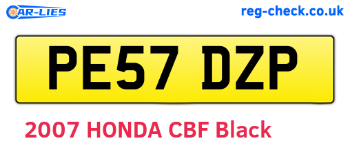 PE57DZP are the vehicle registration plates.