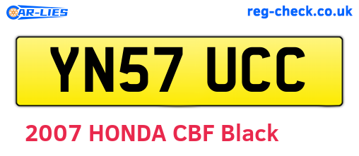 YN57UCC are the vehicle registration plates.