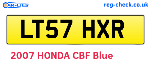 LT57HXR are the vehicle registration plates.