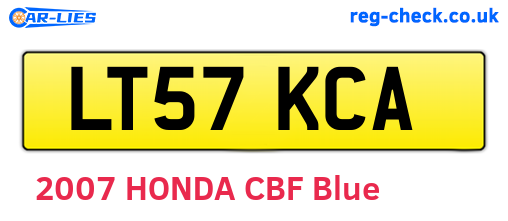 LT57KCA are the vehicle registration plates.