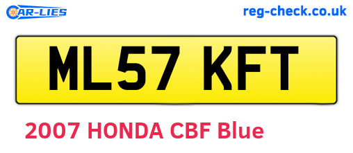 ML57KFT are the vehicle registration plates.