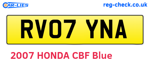 RV07YNA are the vehicle registration plates.