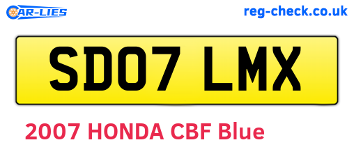 SD07LMX are the vehicle registration plates.