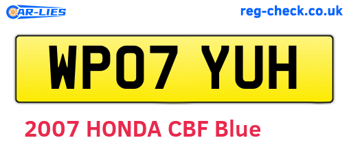 WP07YUH are the vehicle registration plates.