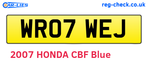 WR07WEJ are the vehicle registration plates.