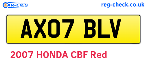 AX07BLV are the vehicle registration plates.