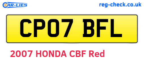 CP07BFL are the vehicle registration plates.