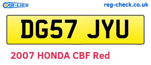 DG57JYU are the vehicle registration plates.