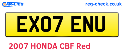 EX07ENU are the vehicle registration plates.