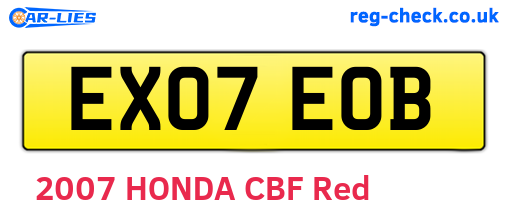 EX07EOB are the vehicle registration plates.