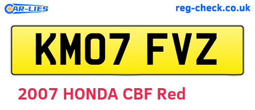 KM07FVZ are the vehicle registration plates.