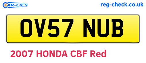 OV57NUB are the vehicle registration plates.