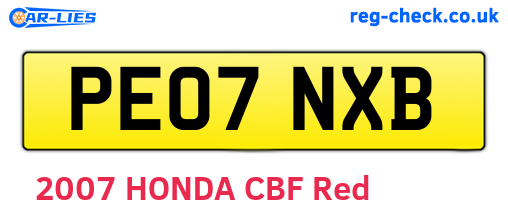 PE07NXB are the vehicle registration plates.