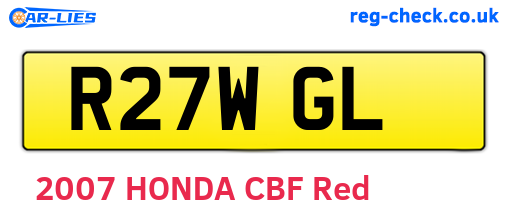 R27WGL are the vehicle registration plates.