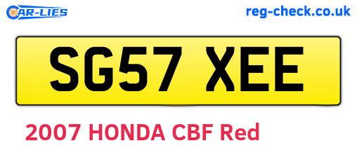 SG57XEE are the vehicle registration plates.