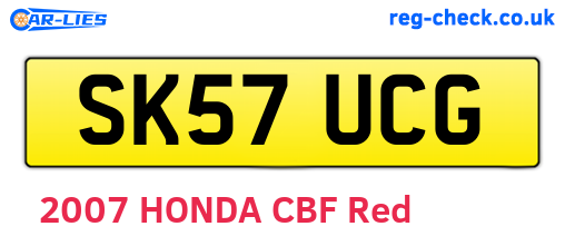 SK57UCG are the vehicle registration plates.
