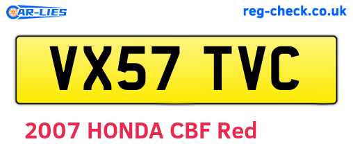 VX57TVC are the vehicle registration plates.