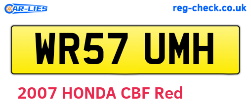 WR57UMH are the vehicle registration plates.