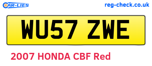 WU57ZWE are the vehicle registration plates.