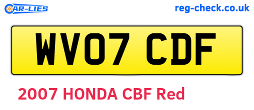 WV07CDF are the vehicle registration plates.