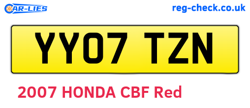 YY07TZN are the vehicle registration plates.