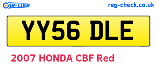 YY56DLE are the vehicle registration plates.