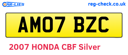 AM07BZC are the vehicle registration plates.