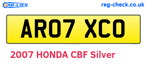 AR07XCO are the vehicle registration plates.
