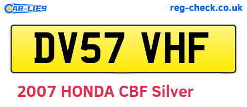 DV57VHF are the vehicle registration plates.