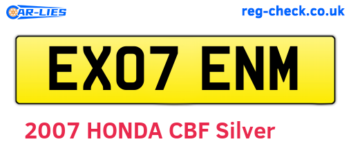 EX07ENM are the vehicle registration plates.