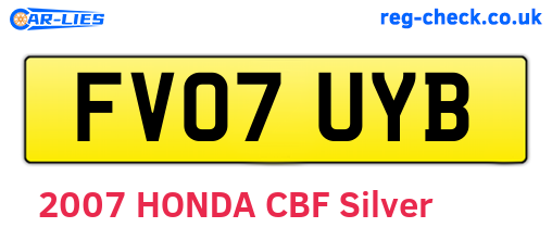 FV07UYB are the vehicle registration plates.