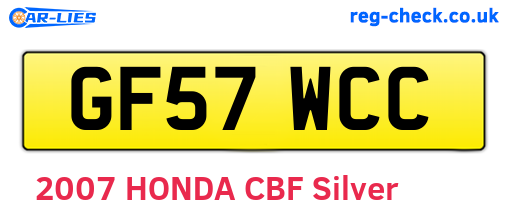 GF57WCC are the vehicle registration plates.