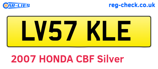 LV57KLE are the vehicle registration plates.