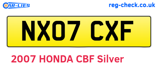 NX07CXF are the vehicle registration plates.