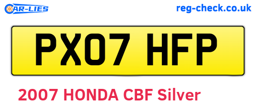 PX07HFP are the vehicle registration plates.