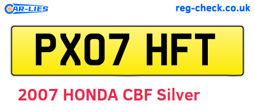 PX07HFT are the vehicle registration plates.