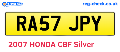 RA57JPY are the vehicle registration plates.