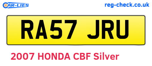 RA57JRU are the vehicle registration plates.