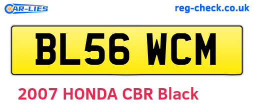 BL56WCM are the vehicle registration plates.